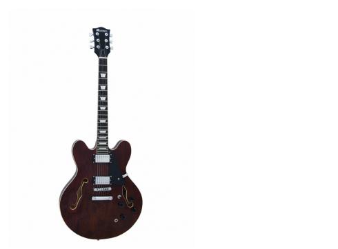 DIMAVERY SA-610 Jazz-Gitarre, Trans braun
