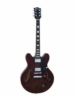 DIMAVERY SA-610 Jazz-Gitarre, Trans braun