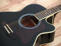 DIMAVERY JK-300 Cutaway-Gitarre, schwarz