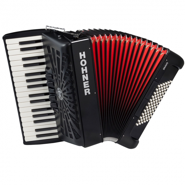 Hohner Bravo III 72 silent key schwarz