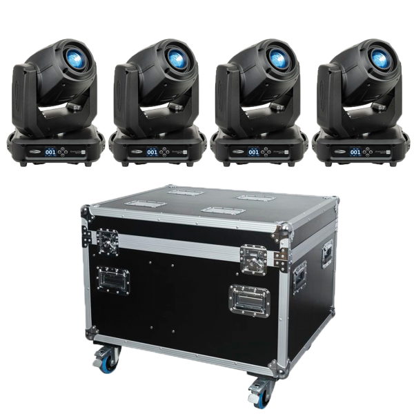 Showtec Set1 - 4 x Phantom 100 Spot + Case